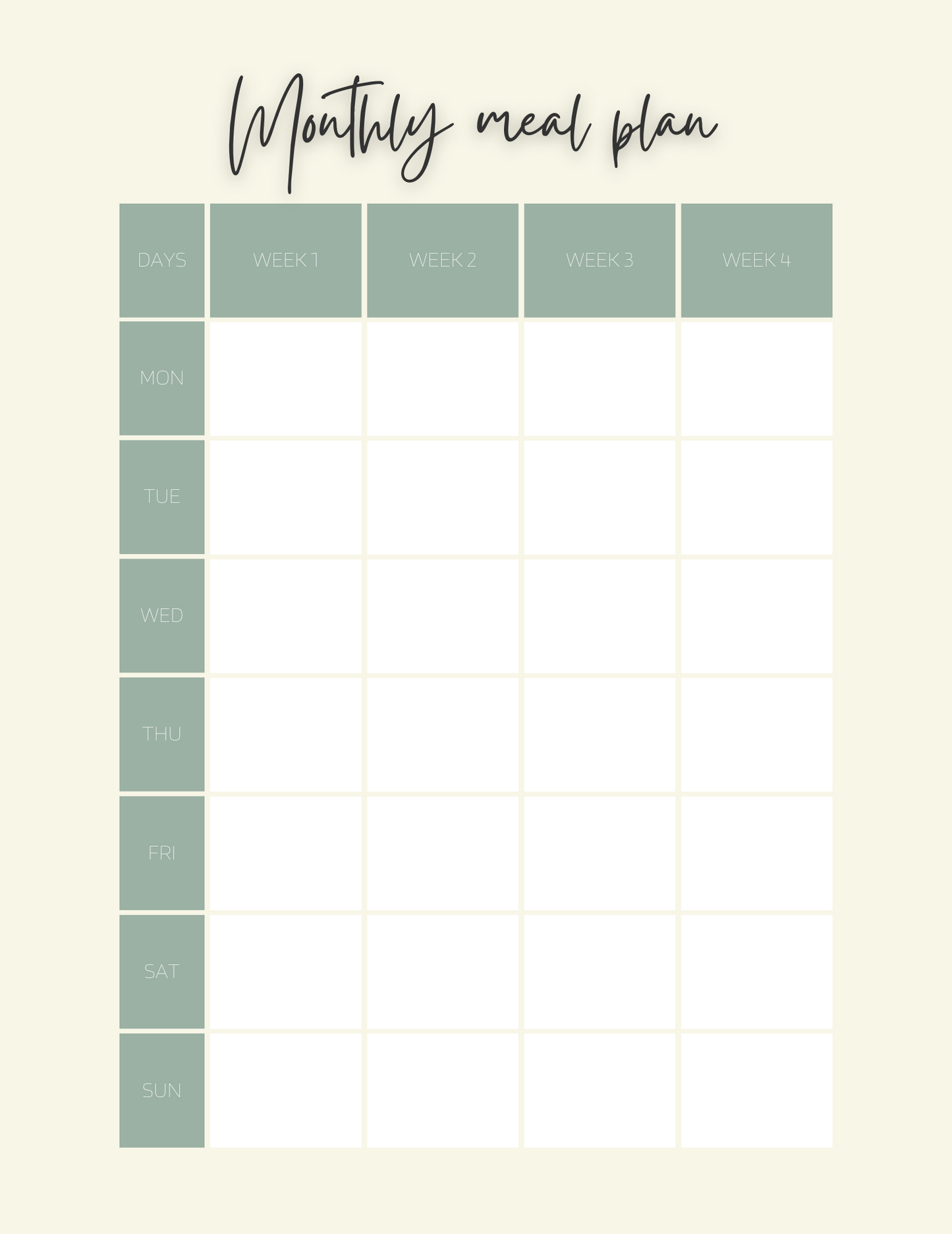 Meal Planner - Detailed